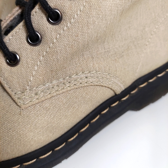 Dr. Martens Page Mix Beige Canvas Lace Up Boots - Picture 15 of 16